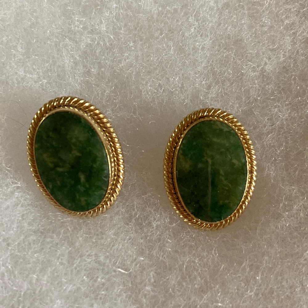 Jade 14k earrings from 60s.